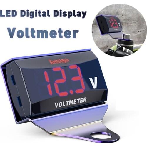 2021 New Arrival Motorcycle Modified Voltmeter With 4 Colors Led Digital Display Voltmeter Universal Car Electric 12V150V