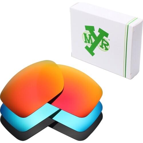 3 Pairs Mryok POLARIZED Replacement Lenses for Oakley Big Taco Sunglasses Stealth Black & Ice Blue & Fire Red