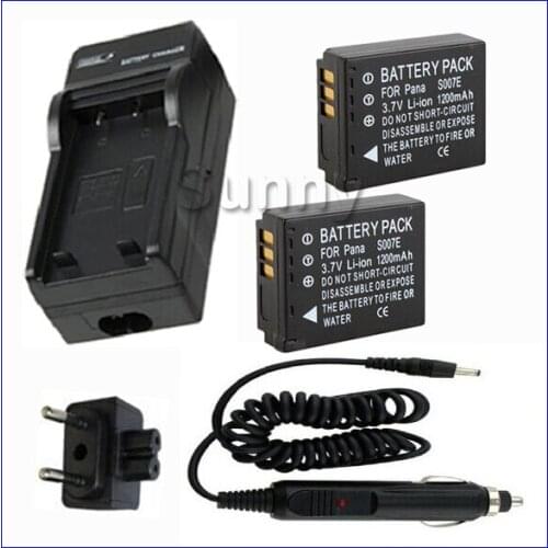 Battery (2-Pack) + Charger for Panasonic Lumix DMC-TZ1,DMC-TZ2,DMC-TZ3,DMC-TZ4,DMC-TZ5,DMC-TZ11,DMC-TZ15,DMC-TZ50 Digital Camera