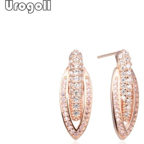 Noble 925 Sterling Silver Stud Earrings Gift For Women Romantic Engagement Wedding Anniversary Party Earring Jewelry Gifts