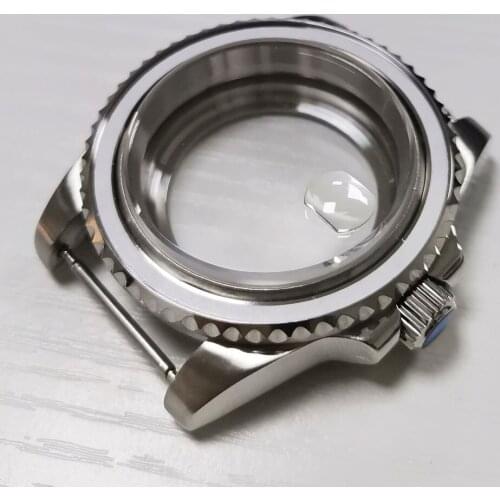 BLIGER 40mm Steel Automatic Watch Case fit NH35A Seeing Through Backcover Screw Crown Sapphire Glass Unidirectional Bezel Ring