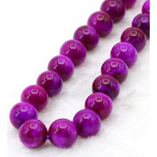 New Sugilite purple round chalcedony 10mm loose beads 15" DIY stone women fashion jewelry making design bracelet&necklace gift