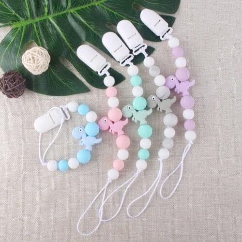 Pacifiers Clips Holder Pack Case Silicone Beaded Lanyard Teething Relief Teether Toys For Infant Boys Girls Newborn