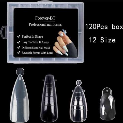 Dual Forms For Poly Nail Gel Quick Building Tips Full Cover Fake Nail Extension Mold DIY Square/Rhombus/Stiletto Art Upper Forms