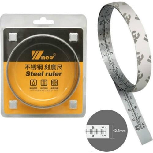 Bidirectional Miter Track Tape Measure Self Adhesive Steel Ruler Metric Measuring Tape for T-track Table Saw Woodworking