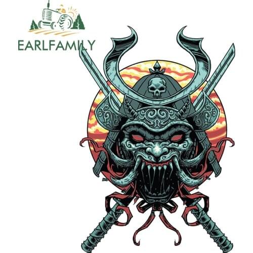 EARLFAMILY 13cm x 9.2cm Japanese Prajna Car Stickers Hannya Decal Cartoon Demon Devil Vinyl Fuel Tank Motorcycle Laptop Styling