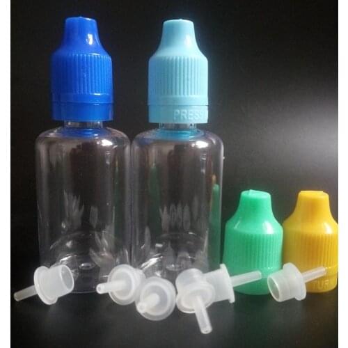 30ml PET E Liquid Dropper Bottle With Tamper Evident Seal Long Thin Tips empty Clear Plastic Needle oil Bottles