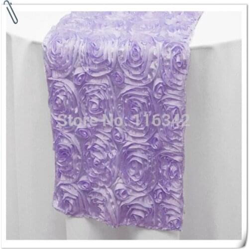 Hot Sale !!! Top Quality Embrodiery 20pcs purple Table Runners 30x275cm For Wedding &Banquet Decoration FREE SHIPPING