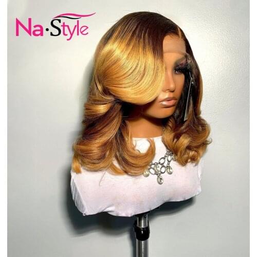 Hd Lace Frontal Wig Ombre Blonde Lace Front Body Wave Wigs Lace Front Human Hair Wigs PrePlucke Remy Wigs For Women 130