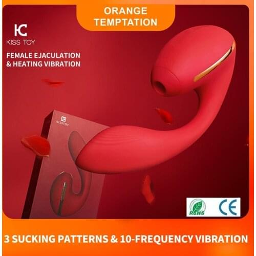 Wireless Double Vibrators Heating Sucking Vibrator Adult Toys 10 modes Rechargeable Dildo G Spot Silicone Stimulator For Woman