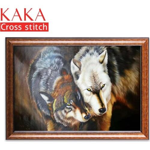 Cross stitch kits,Embroidery needlework sets with printed pattern,11CT-canvas for Home Decor Painting,Animals Full NCKA050