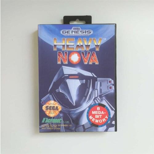 Heavy Nova - USA Cover With Retail Box 16 Bit MD Game Card for Sega Megadrive Genesis Video Game Console