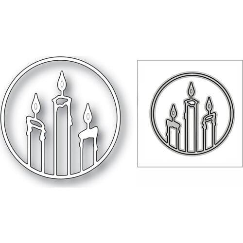 New Three Candles Circle Frame 2020 Metal Cutting Dies for DIY Scrapbooking Decorative and Card Making Embossing Craft No Stamps