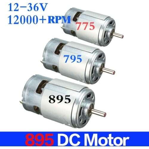 New DC 12V-24V Large Torque Motor High-power Low Noise 895 Motor Double ball bearings Low Speed 775 Upgrade Motor