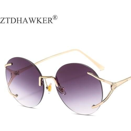 New Sunglasses Round Color Metal Frame with Diamond Glasses Fashion Men and Women Models Wild Spectacles