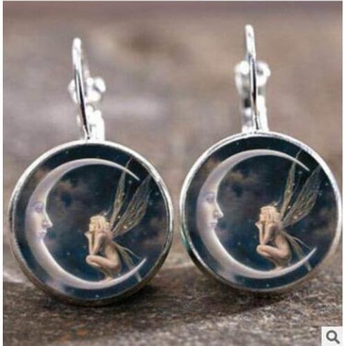 Wish angel necklace time gem moon angel pendant kids girls sweater chain SP6