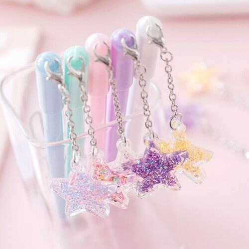 36pcs Teen Neutral Pen Budding Star Pendant Cute Student Learning Stationery Exam Signature Pen