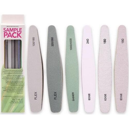 Factory sale 6PCS Box Nail Buffer Set Washable Double Sided 100 180 Nail Buffer File For Shaping Nails