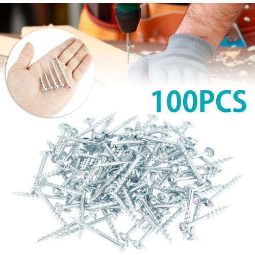 100Pcs Cross Pan Head Screws Carbon Steel Self Tapping Cross Groove Thread Screws SelfDrilling DIY Woodworking Fastener Hardware