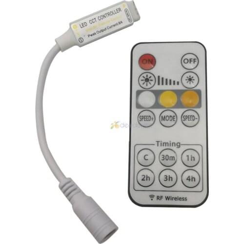 LED CCT Controller 16key RF Wireless Remote with Timmer Function Timing Adjust Controller DC5-24V 8A for CCT LED Stripes