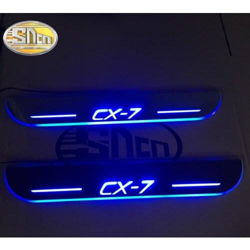 LED moving light scuff pedal for Mazda CX-7 CX7 2014-2018 Acrylic Led Door Sill Welcome Pedal Trim Cover Scuff Plates threshold