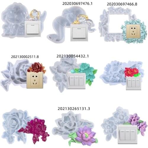 Flower Switch Panel Decoration Epoxy Silicone Mold for DIY Handmade Aromatherapy Candle Ornaments Handicrafts Soap Mold Hand Gif