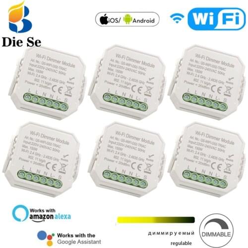 Smart Home Wifi Dimmer Switch Module 220V Mini Timer Switch Tuya Smart Life APP Remote Control Work with Alexa Google Home