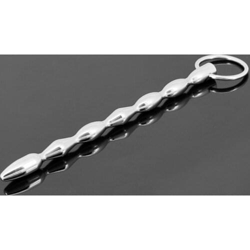 Stainless steel urethral dilator penis plug with cock ring sex products