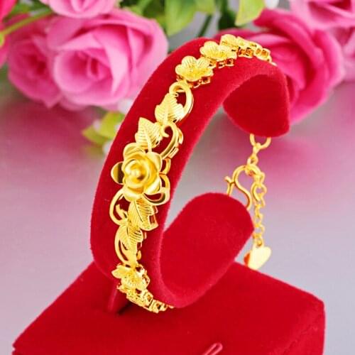Vietnam Sand Gold Bracelet Female Genuine Gold Plated 24k Gold Plated Bracelet Long-lasting Color Jewelry