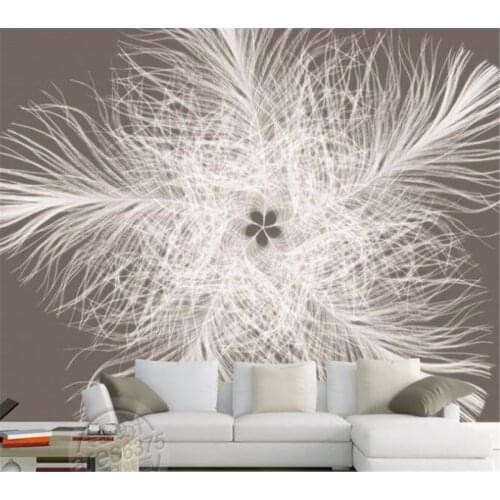 Wellyu Custom large fresco European simple white feather dandelion decorative painting background wall non - woven wallpaper