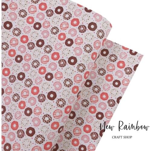 New Rainbow 30x138cm/Roll Color Glazed Donut Pink Heart Faux Leatheretter For Baby Bows,Shoes, Accessories, Earrings, DIY Crafts