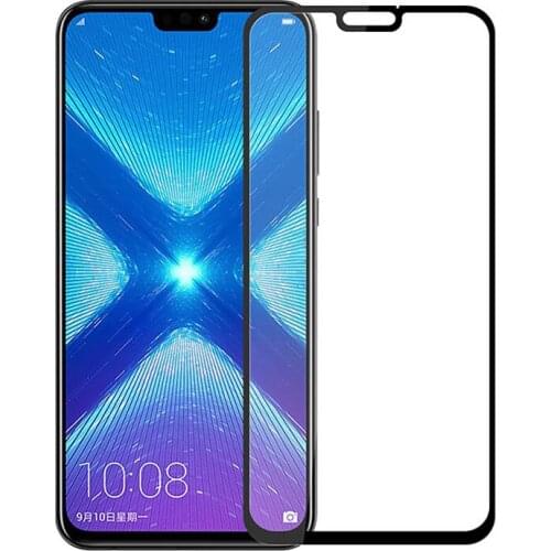 Full Cover Tempered Glass For Huawei Honor 8X Screen Protector Blue Black White Color Front Film Toughened Glass For Honor 8 X