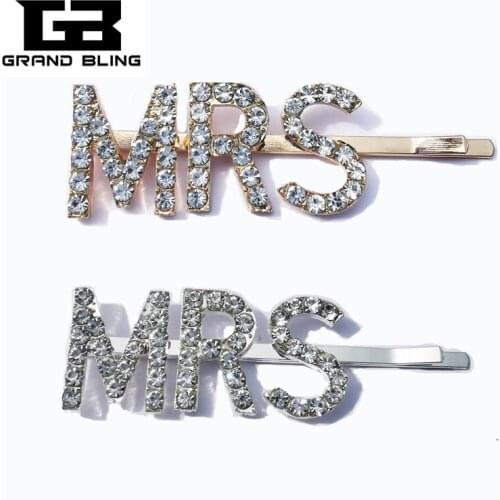 New Jewelry Styles Crystal Words "MRS" Hair Pins Bridal Hair Accessories for Women