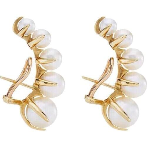 2020 trendy Pearl Ear Cuffs Earrings For Women Personality Statement stud earring Pendientes Jewelry Brincos