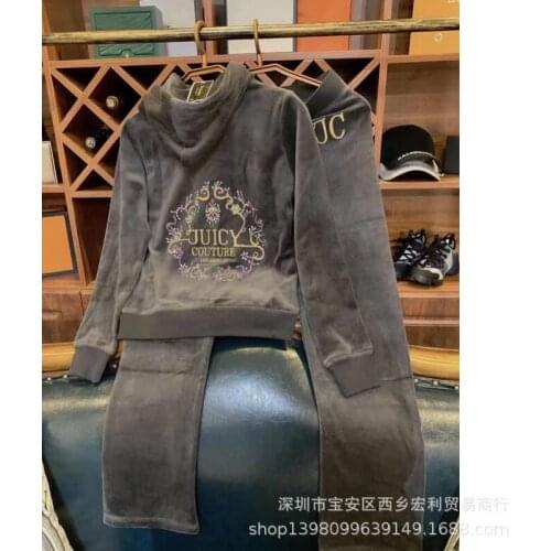 Spring / Fall / 2021 WomenS Brand Velvet Fabric Tracksuits Velour Suit Women Track Suit Hoodies And Pants Spring / Fall / 2