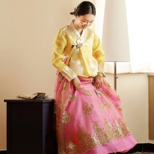 Royal Modern Hanbok Dress Korean Tradtional Hanbok Bride Wedding Party Dress Event Acting Performance Costume