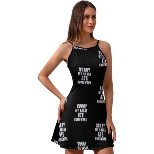 Snake Dress Suspender Polyester Women Dresses Date Cheap Retro Patterns One-Piece Dress