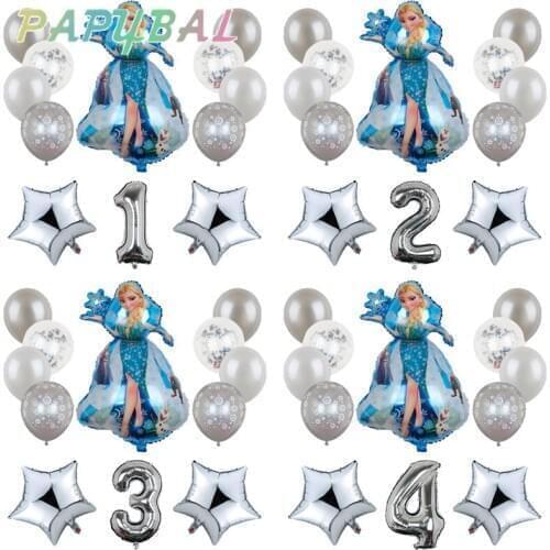 1set Disney Frozen Princess Elsa Party Balloons 32inch Number Baby Shower Birthday Party Decoration Balloons Kids Air Globos