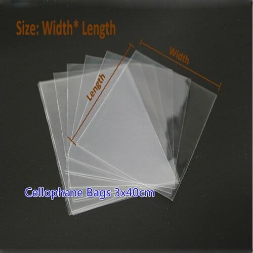 2018 Carteira Feminina Clear Cellophane Bags 3x40cm Transparent Opp Cosmetic Packing Plastic Bag Gift Candy Tools Flat Pocket