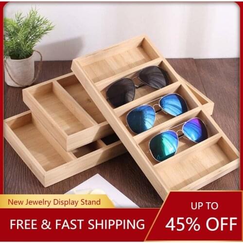 4/5/6-Tiers Bamboo Sunglasses Display Wooden Vertical Eyewear Organizer Display Stand Showcase Eyeglasses Holder