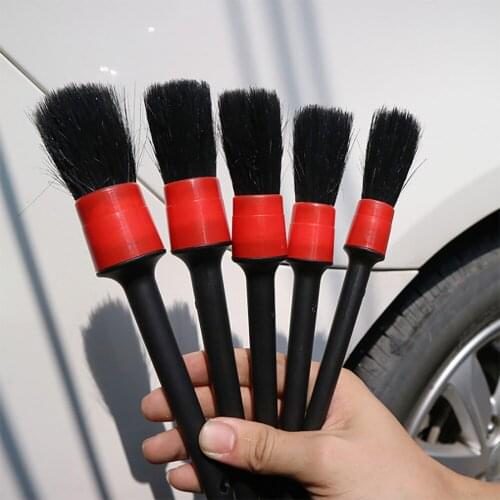 5Pcs Soft Detailing Brush Car Cleaning Detailing Set Automotive Detailing For Car Cleaning Dirt Dust Clean Brush