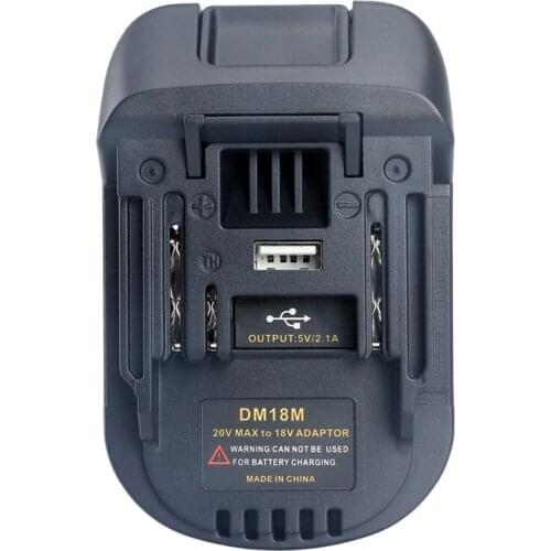 20V To 18V Battery Conversion Dm18M Li-Ion Charger Tool Adapter For Milwaukee Makita Bl1830 Bl1850 Batteries