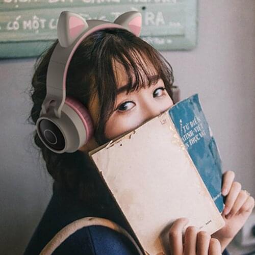 Wireless Bluetooth Headphones Kids Headset Cartoon Cat Headphones Microphone Cascos Gaming Handsfree Calling Auricularesgift
