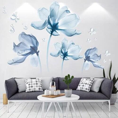Large 3D Flower Wall Stickers for Home Living Room Decoration Wall Decals DIY
