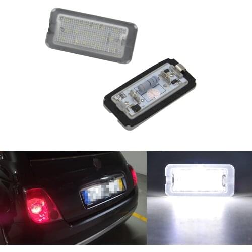 Canbus White LED Number License Plate Light For Fiat Abarth 500 500C 595 695 S3 S4 Model 2007-2020 Twinair Hybird OEM: 51800482