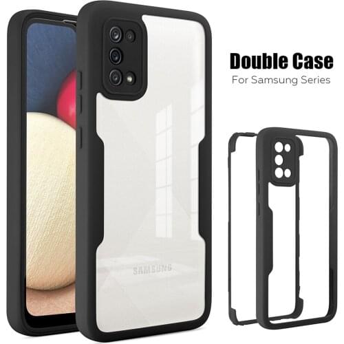 Front Back Transparent Phone Cover For Samsung Galaxy A12 A22 A52 A72 A32 A02 A82 A 12 22 52 32 360 Full Cover Protection Case