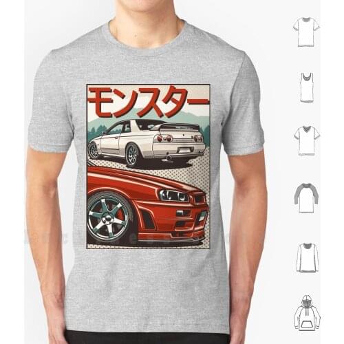 Monster Skyline Gtr R32 & ; R34 T Shirt 6xl Cotton Cool Tee Cars Automotive Automobile Stance Sportcar Japan Drift Legend