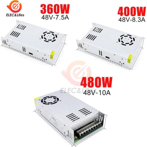 DC 48V 360W 400W 480W 10A Switching Power Supply Source Transformer AC DC SMPS 7.5A 8.3A