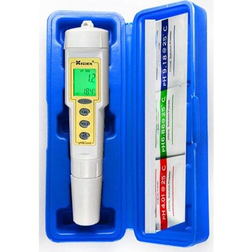 PH & Conductivity Meter bifunctional Digital pH test range 0 to 14.0 pH/0 to 199.9 uS/cm Waterproof pen PH meter