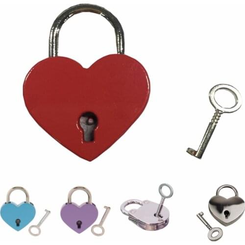 Small Heart/Round Shape Padlock Tiny Luggage Bag Diary Lock Keys Lot of 3